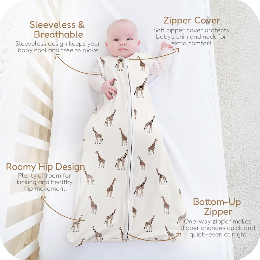 TOTCHILL baby sleep sack snug fit design keeps baby warm without overheating.