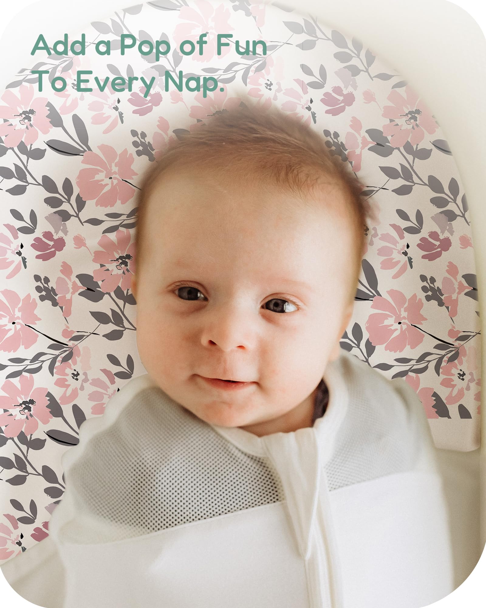 TotChill bassinet sheet elastic edge ensuring secure fit during changes