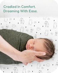 TotChill bassinet sheet two-pack packaging, neatly presented for gifting.