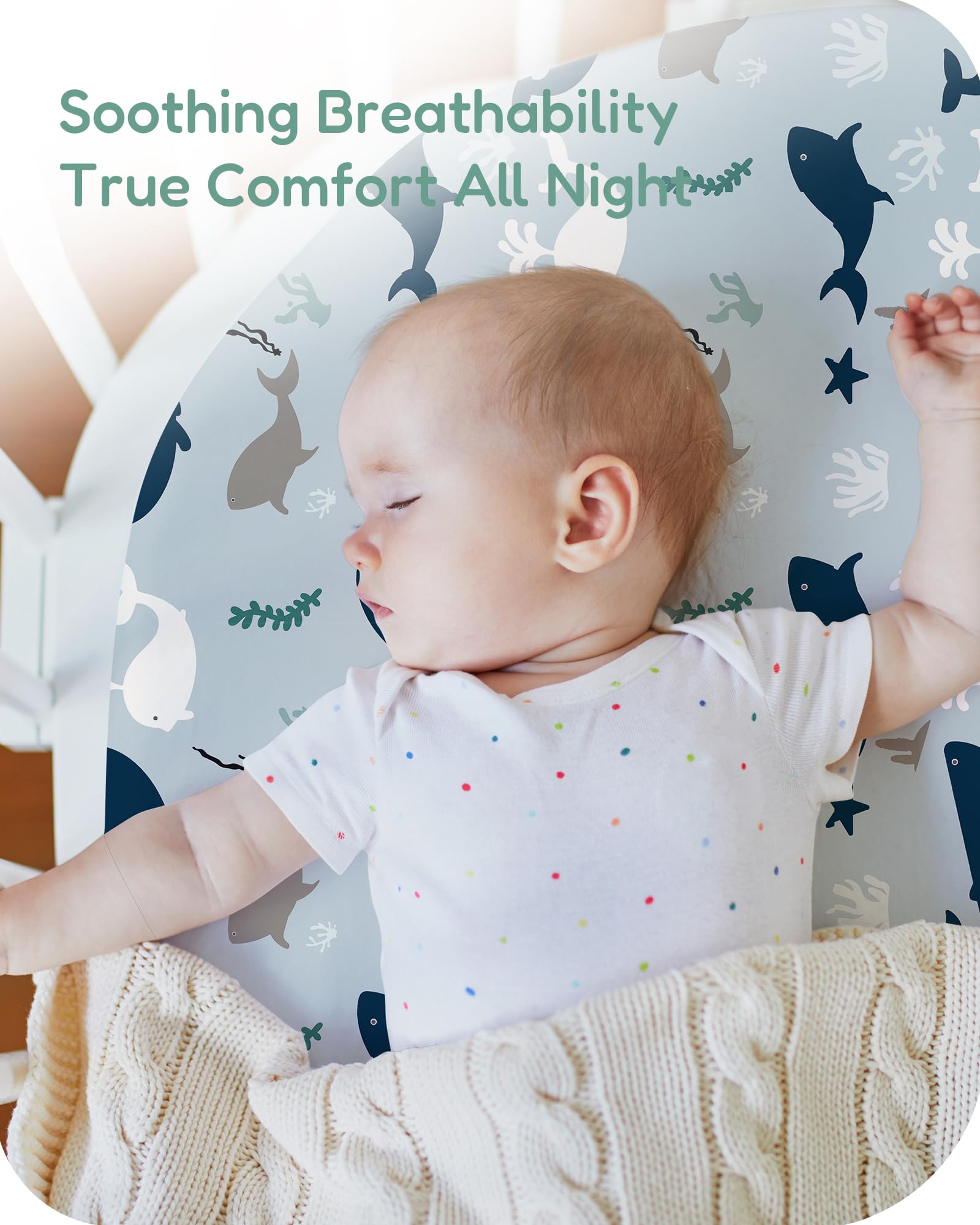 TotChill machine-washable, durable sheet for easy nursery laundry.