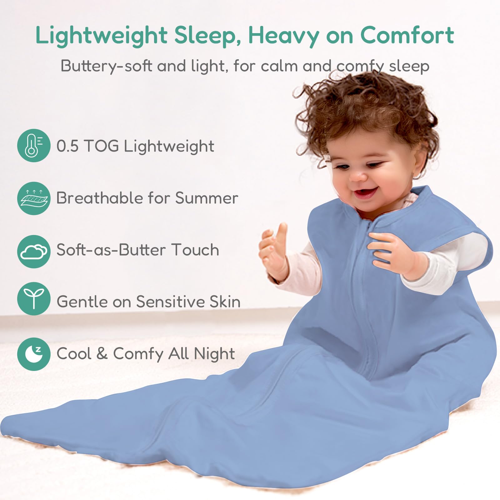 TOTCHILL bat sleep sack with roomy leg area for kicking