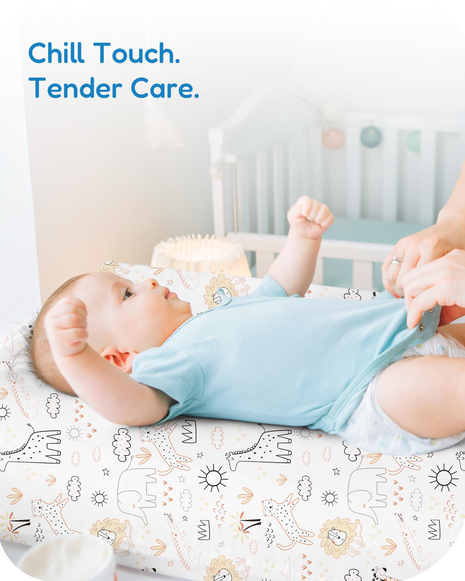 TotChill breathable material helps regulate baby warmth year-round.