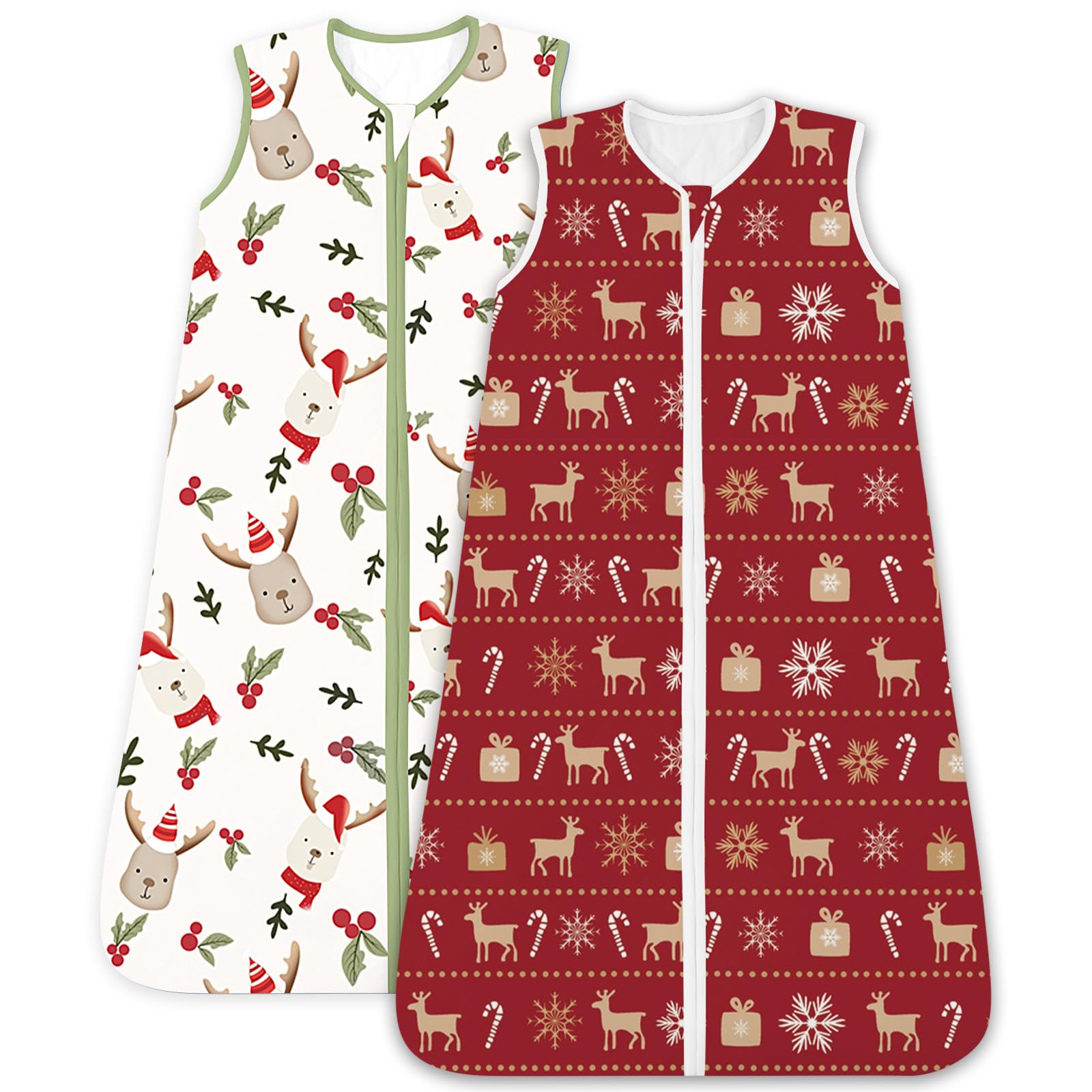 TOTCHILL Christmas Baby Sleep Sack close-up fabric shows buttery-soft texture for cozy nights.