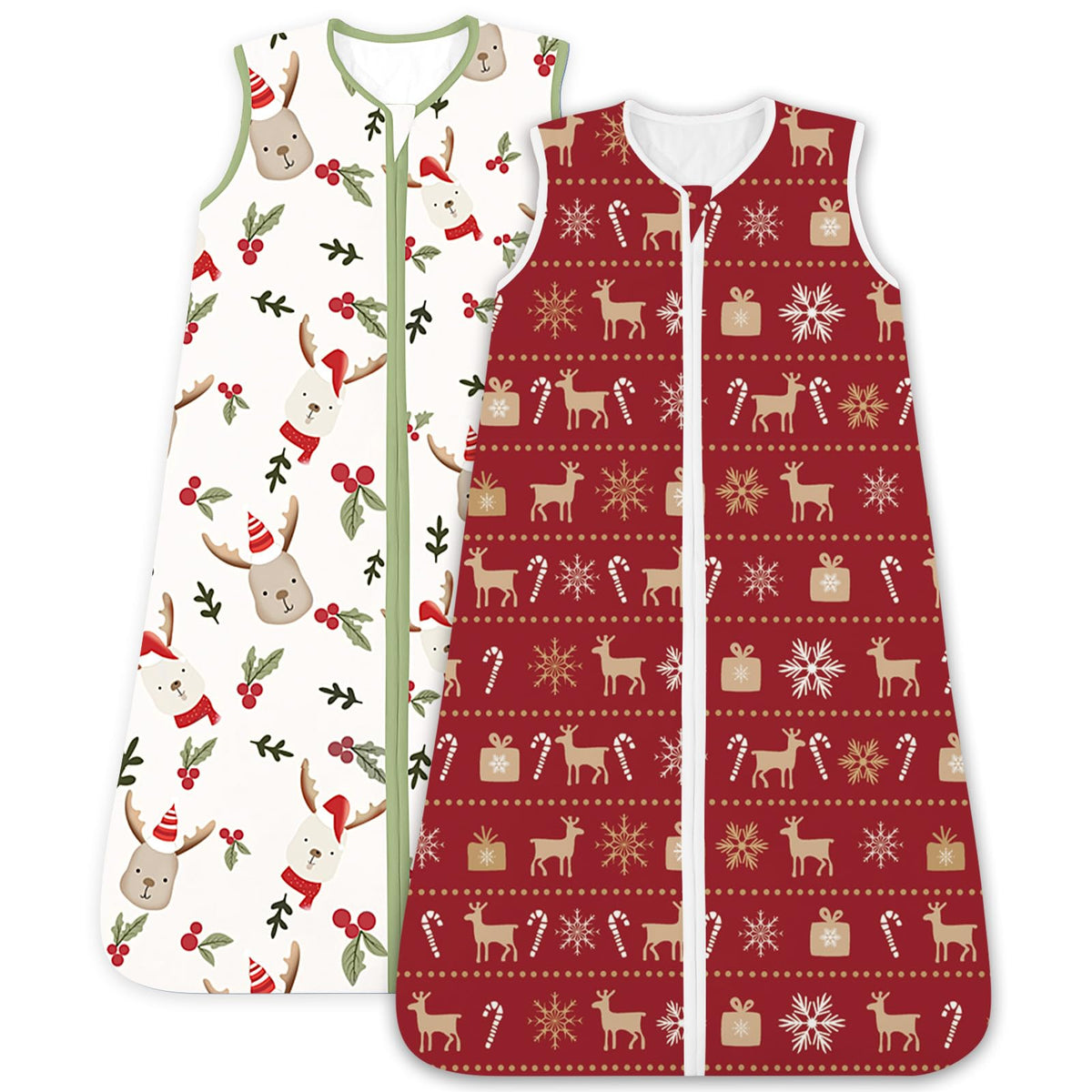TOTCHILL Christmas Baby Sleep Sack close-up fabric shows buttery-soft texture for cozy nights.
