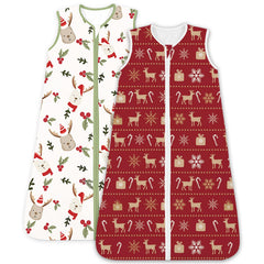 TOTCHILL Christmas Baby Sleep Sack close-up fabric shows buttery-soft texture for cozy nights.
