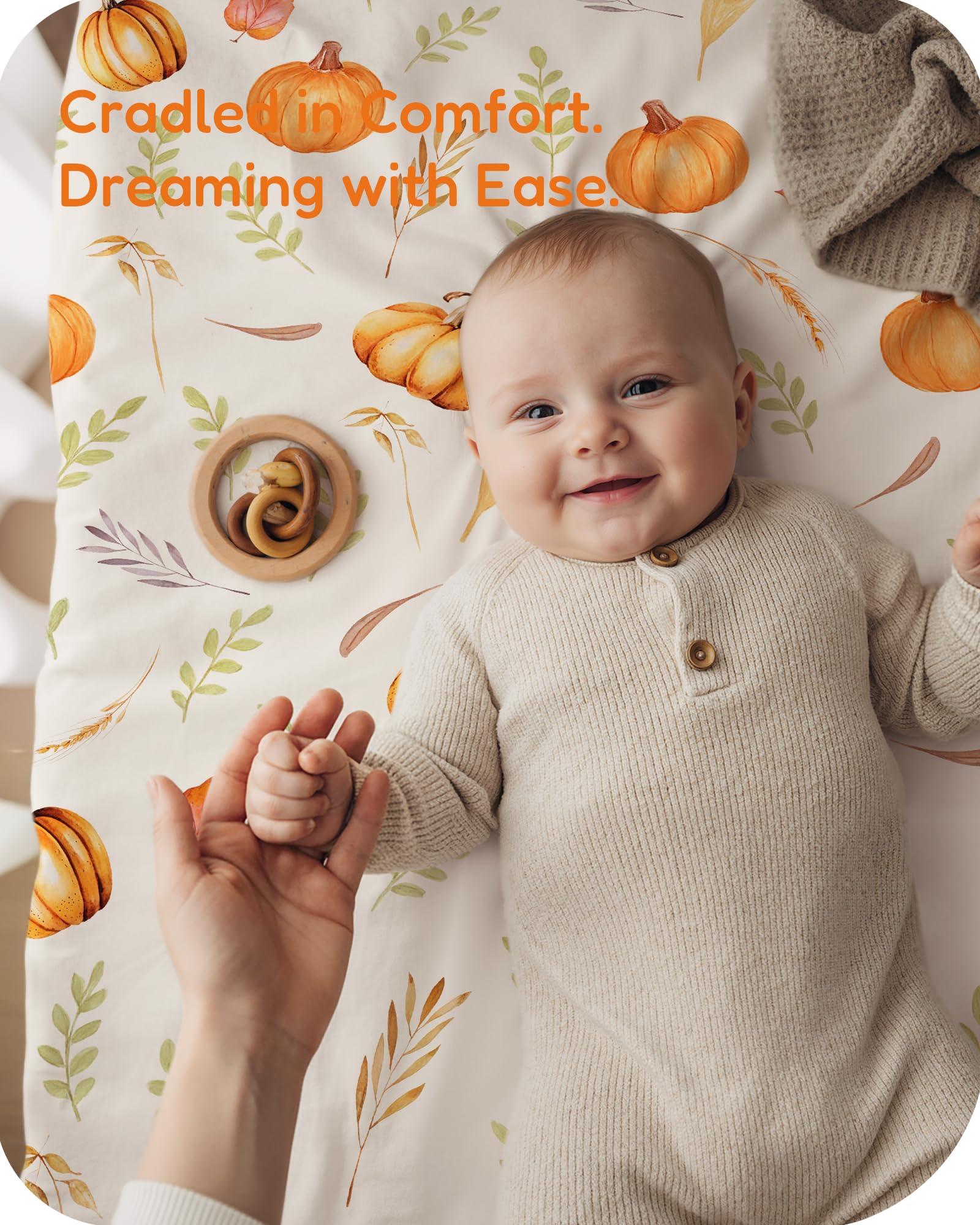 TOTCHILL crib sheets showing soft polyester texture for breathable comfort.