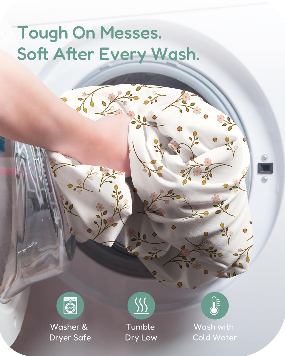 TOTCHILL easy-care fabric cleans quickly for busy caregivers.