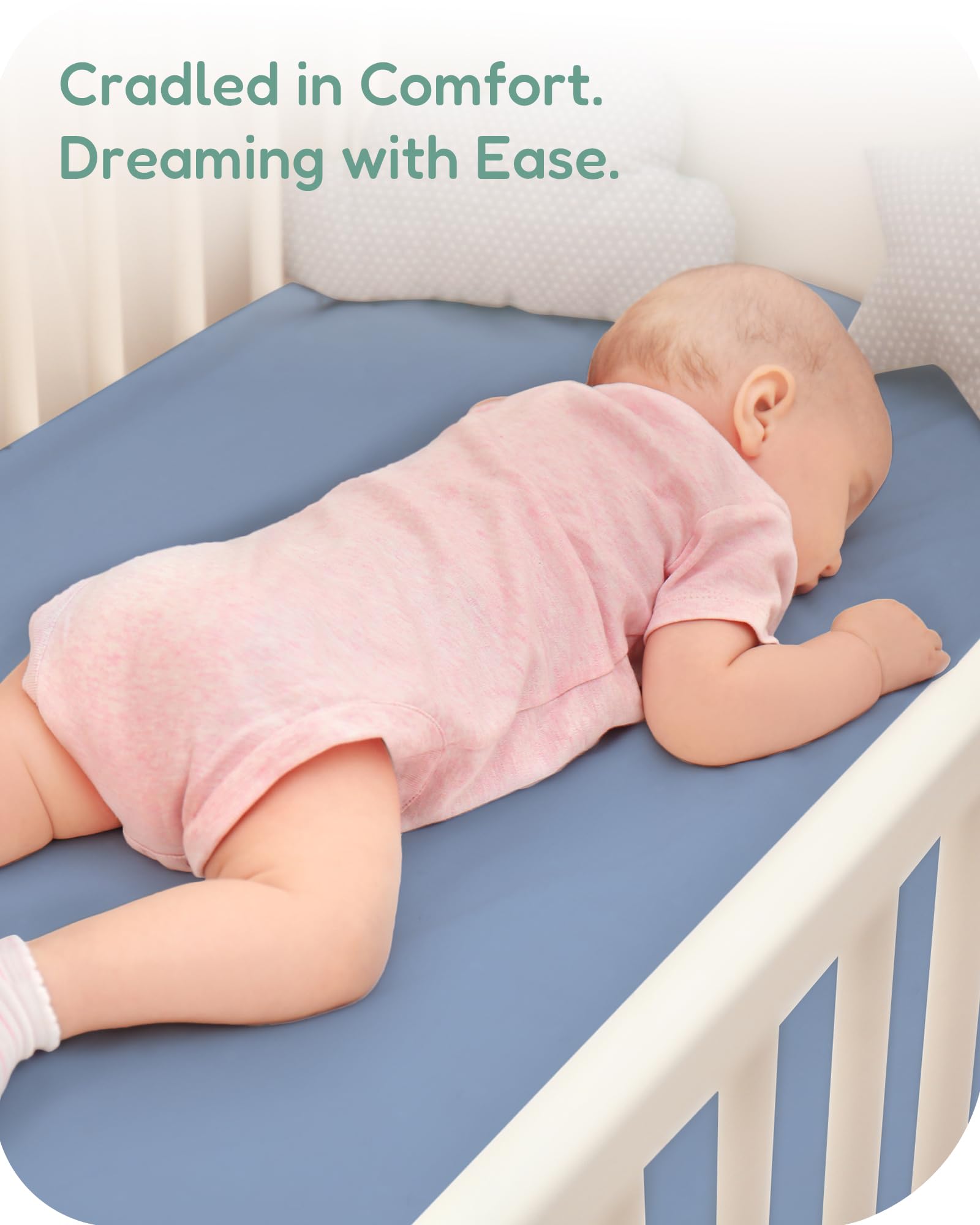 TotChill elastic-edge crib sheet provides secure, easy-to-change fit for parents.