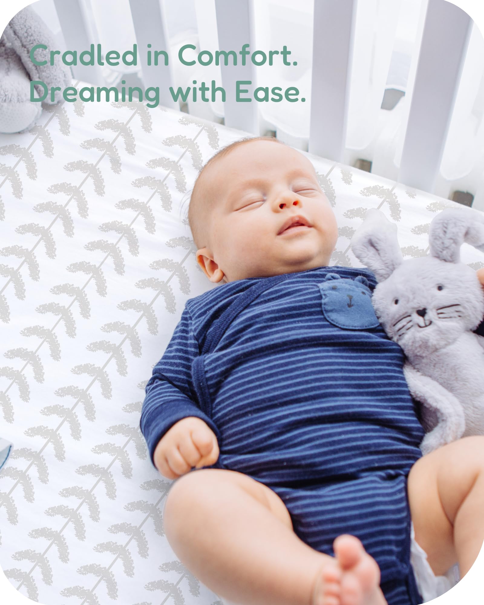 TotChill elastic-edge pack-and-play sheets ensure a secure, stay-in-place fit.