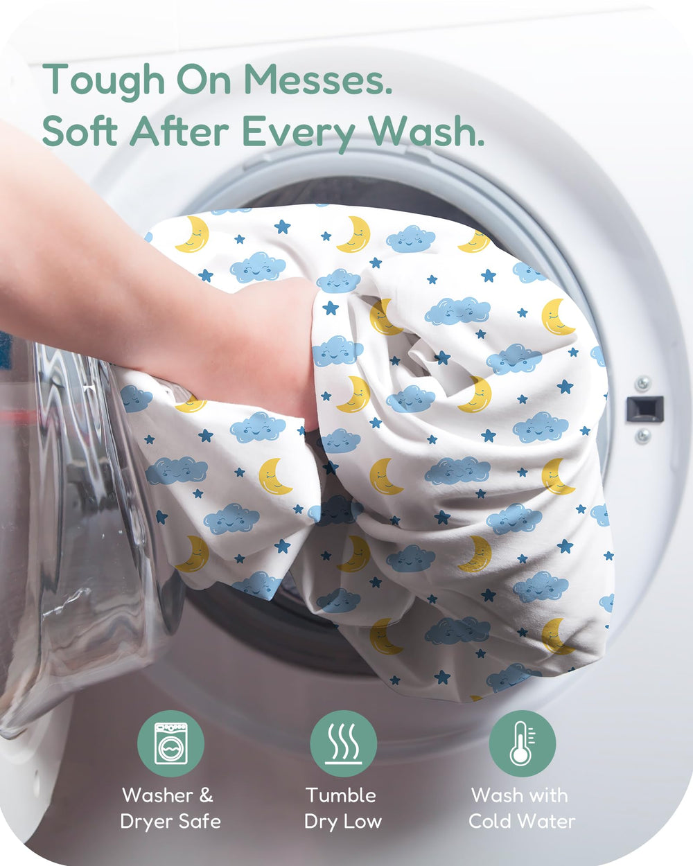 TOTCHILL cover is machine-washable and quick-drying for busy caregivers.