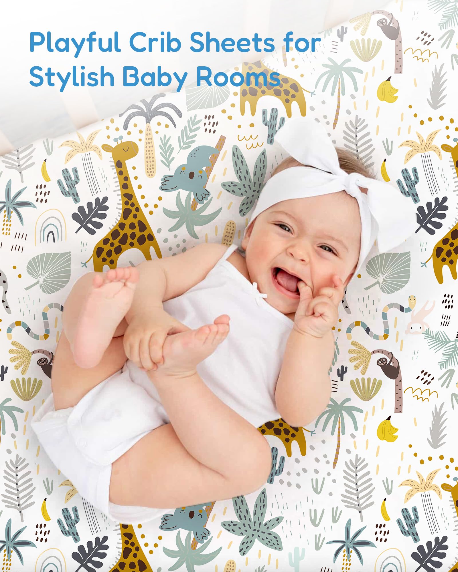 TotChill Green+Giraff elastic-edge sheet secure fit for quick changes