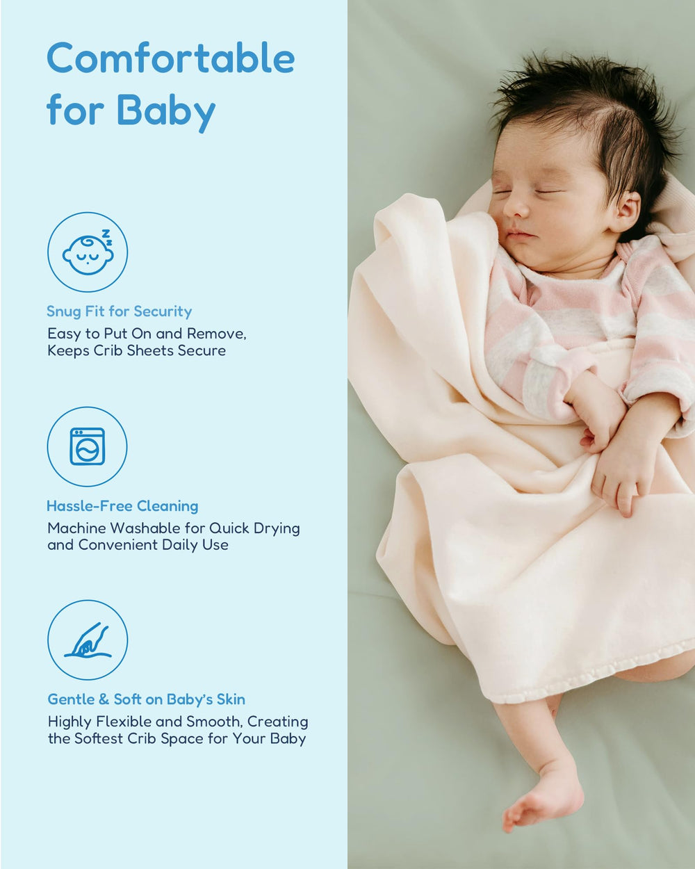 TotChill Green+Giraff mini crib sheets sized 38x24x5 in use