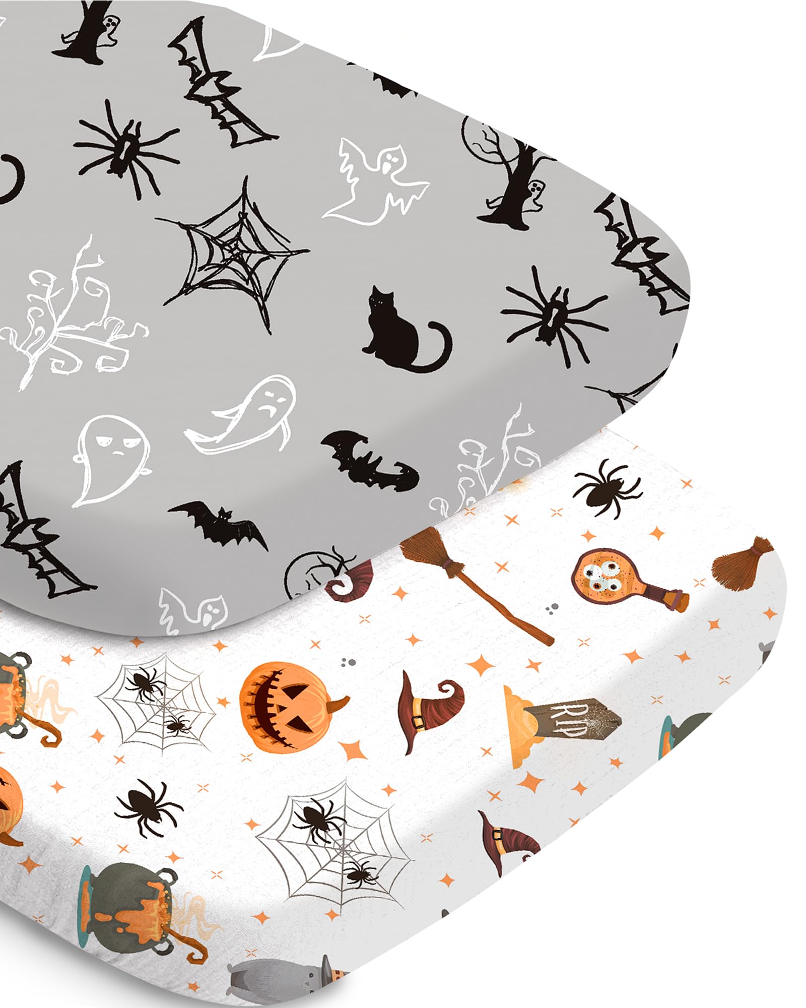 TotChill Halloween bassinet sheets 2-pack provide snug fit and soft comfort