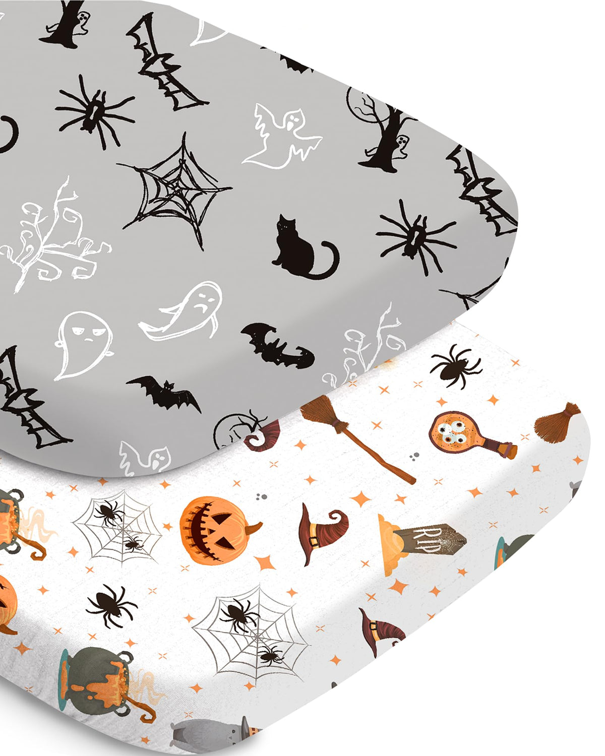 TotChill Halloween bassinet sheets 2-pack provide snug fit and soft comfort