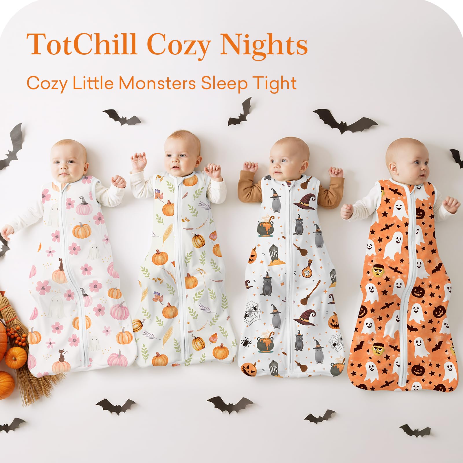 TOTCHILL Halloween Sleep Sack Pink offers cozy comfort for newborn naps.