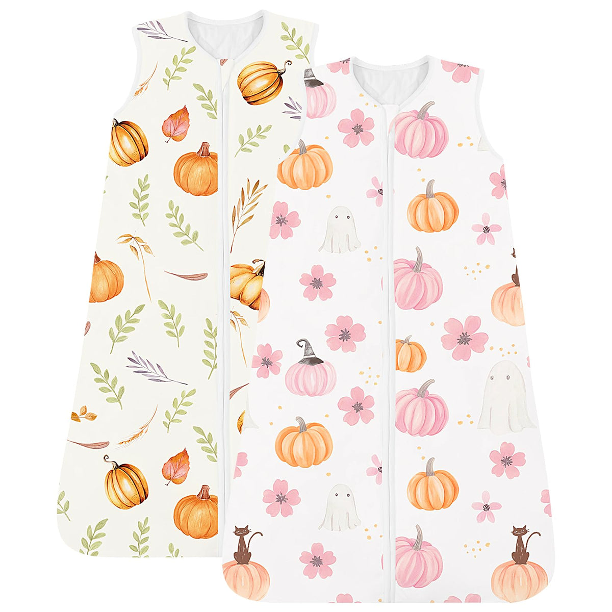 TOTCHILL Halloween Sleep Sack Pumpkin design keeps newborn warm on cool nights.