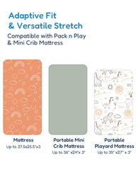TotChill sheets with elastic edge stay secure during quick changes