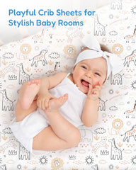 TotChill rainbow design crib sheet adds playful nursery style.
