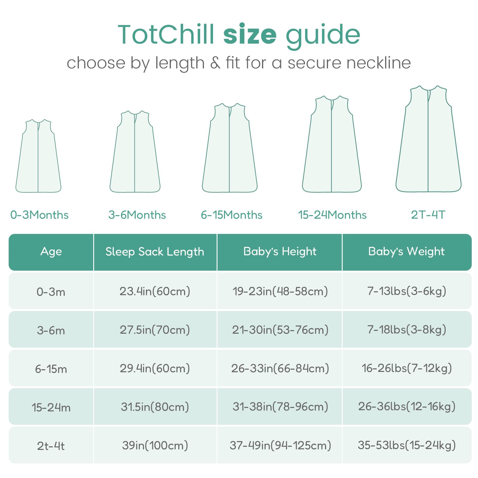 TOTCHILL sleep sack fabric stitching and design details.