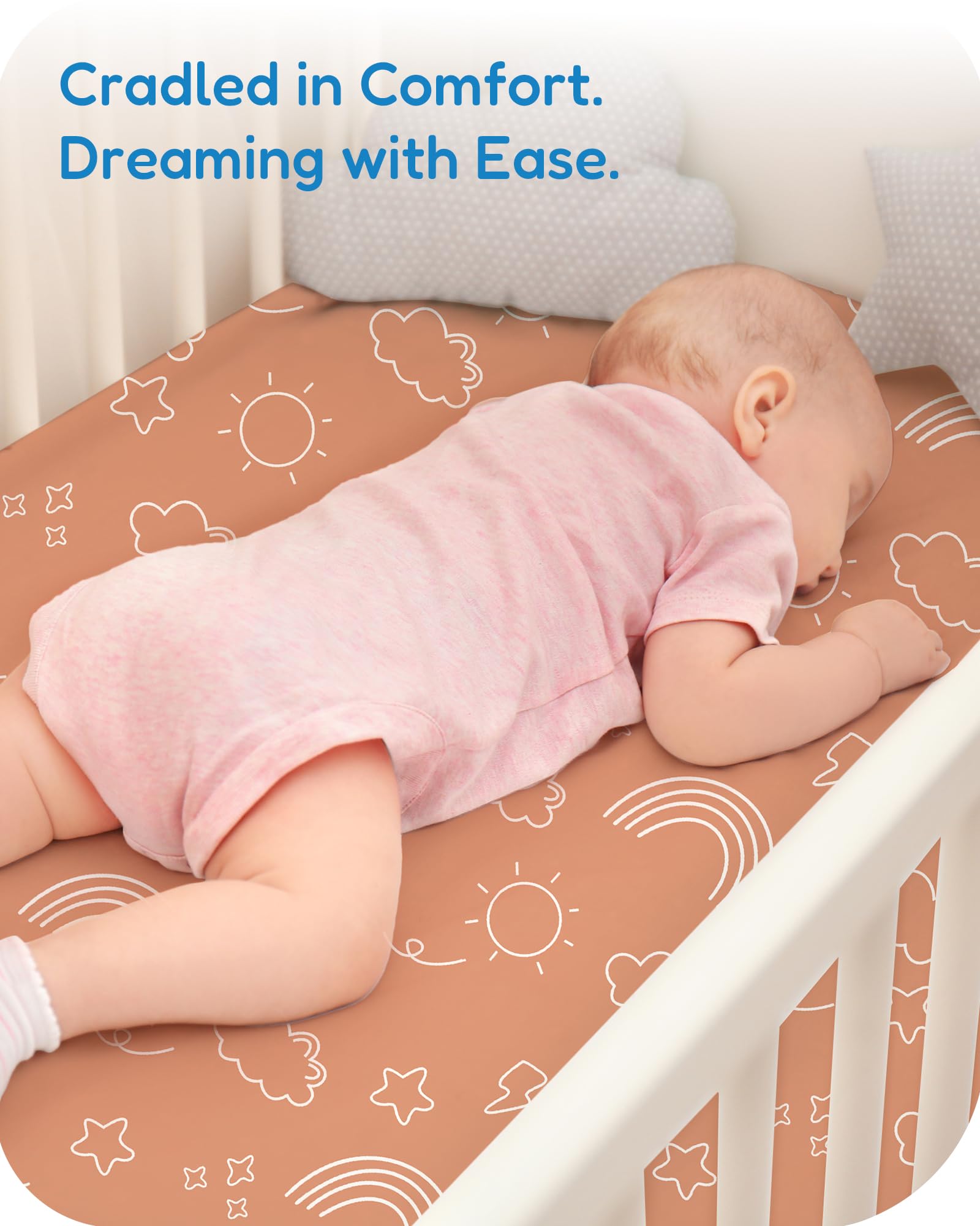 TotChill soft polyester crib sheet texture for baby comfort.