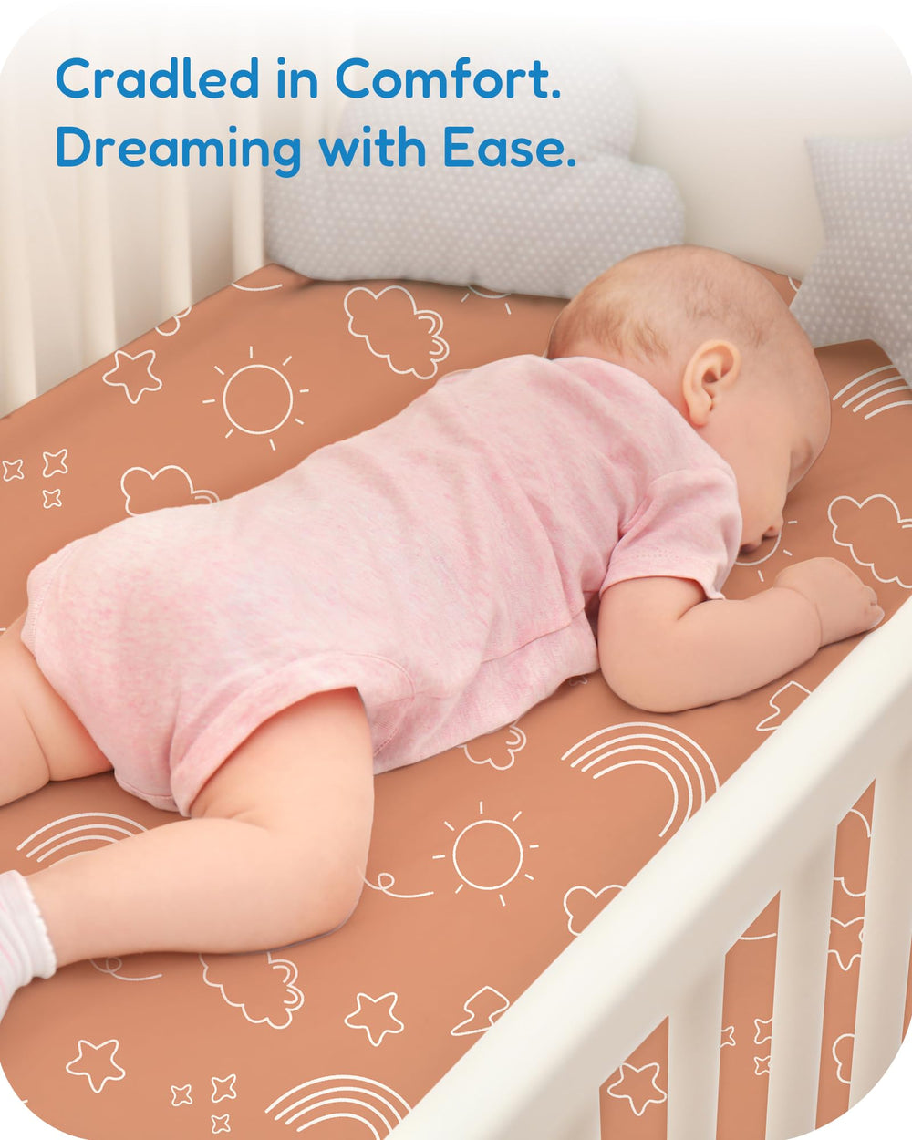 TotChill soft polyester crib sheet texture for baby comfort.