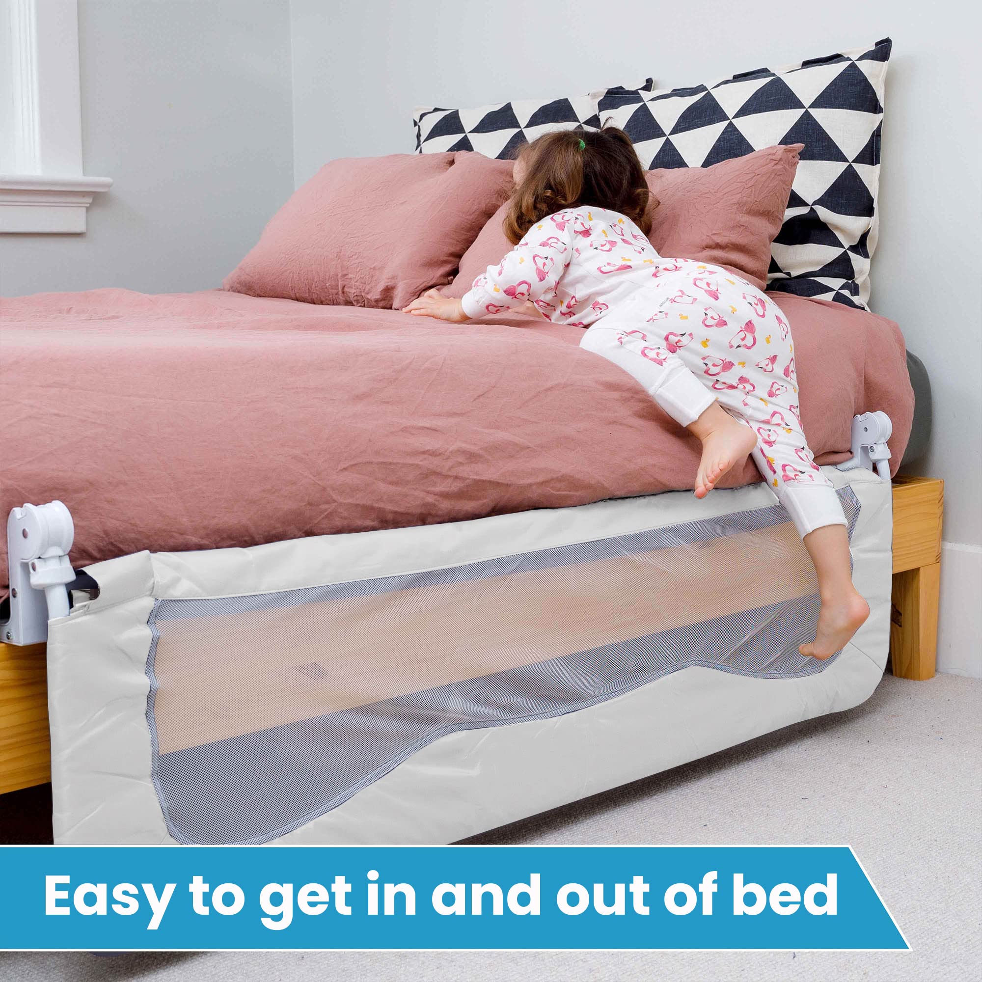 TotCraft bed rail fabric is machine washable for easy cleaning