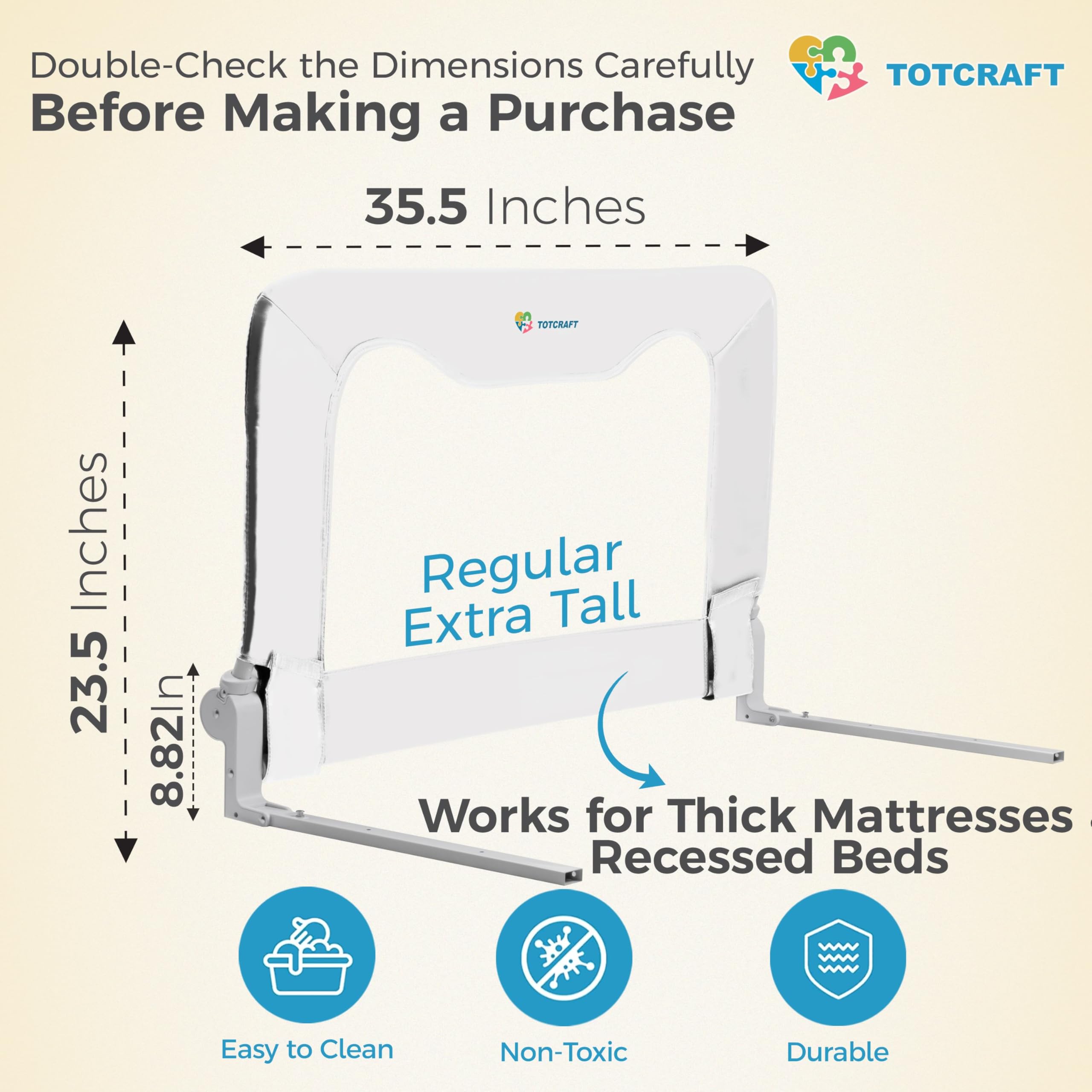 TotCraft bed rail mesh close-up highlighting non-toxic materials for safety.