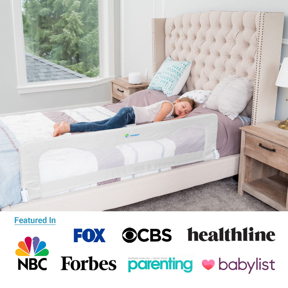 TotCraft bed rail design provides full bed coverage for restless sleepers