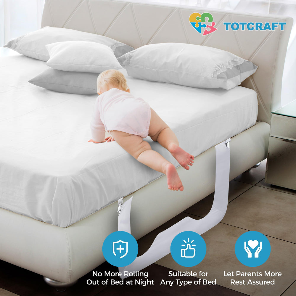 TotCraft universal-fit image demonstrates compatibility with multiple bed types.
