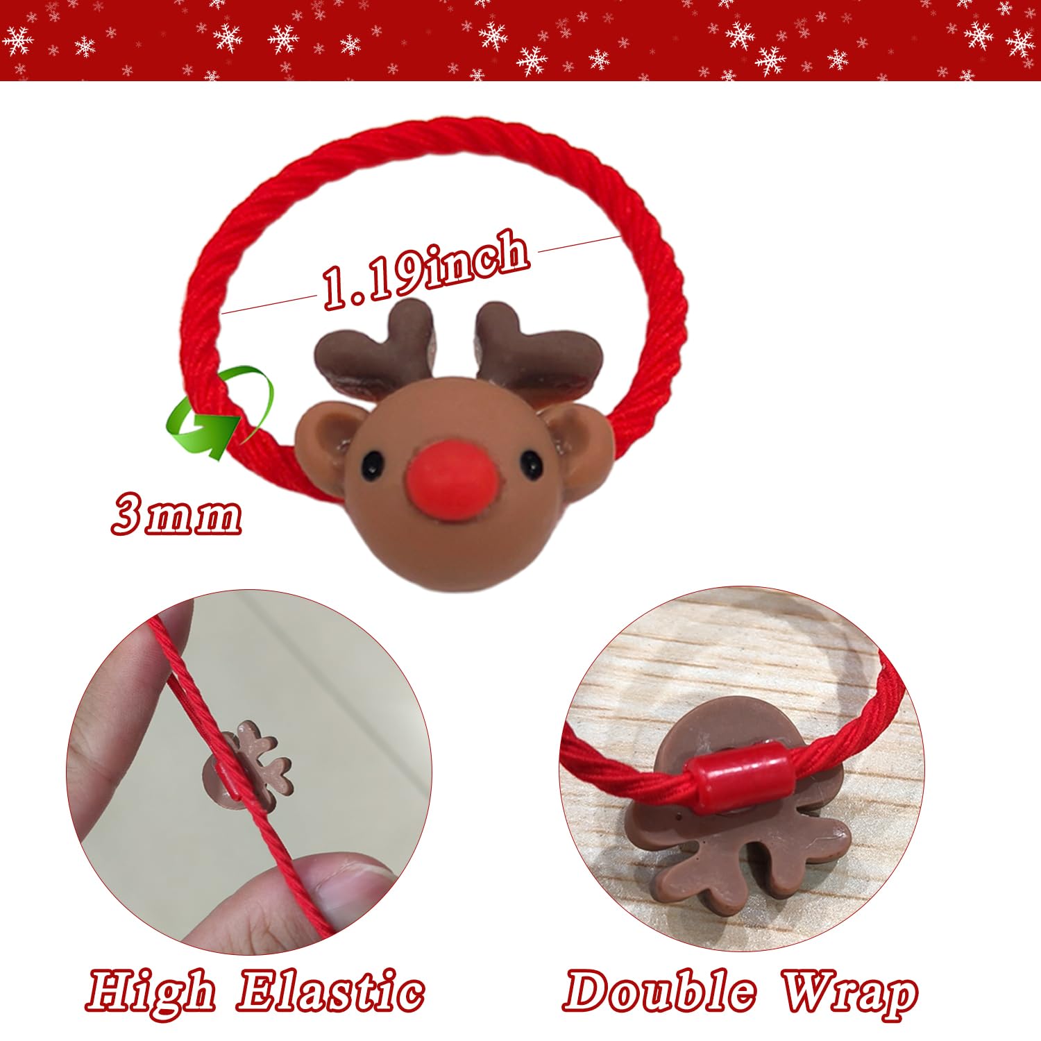 Totelux Christmas tree hair ties add playful accents and secure hold