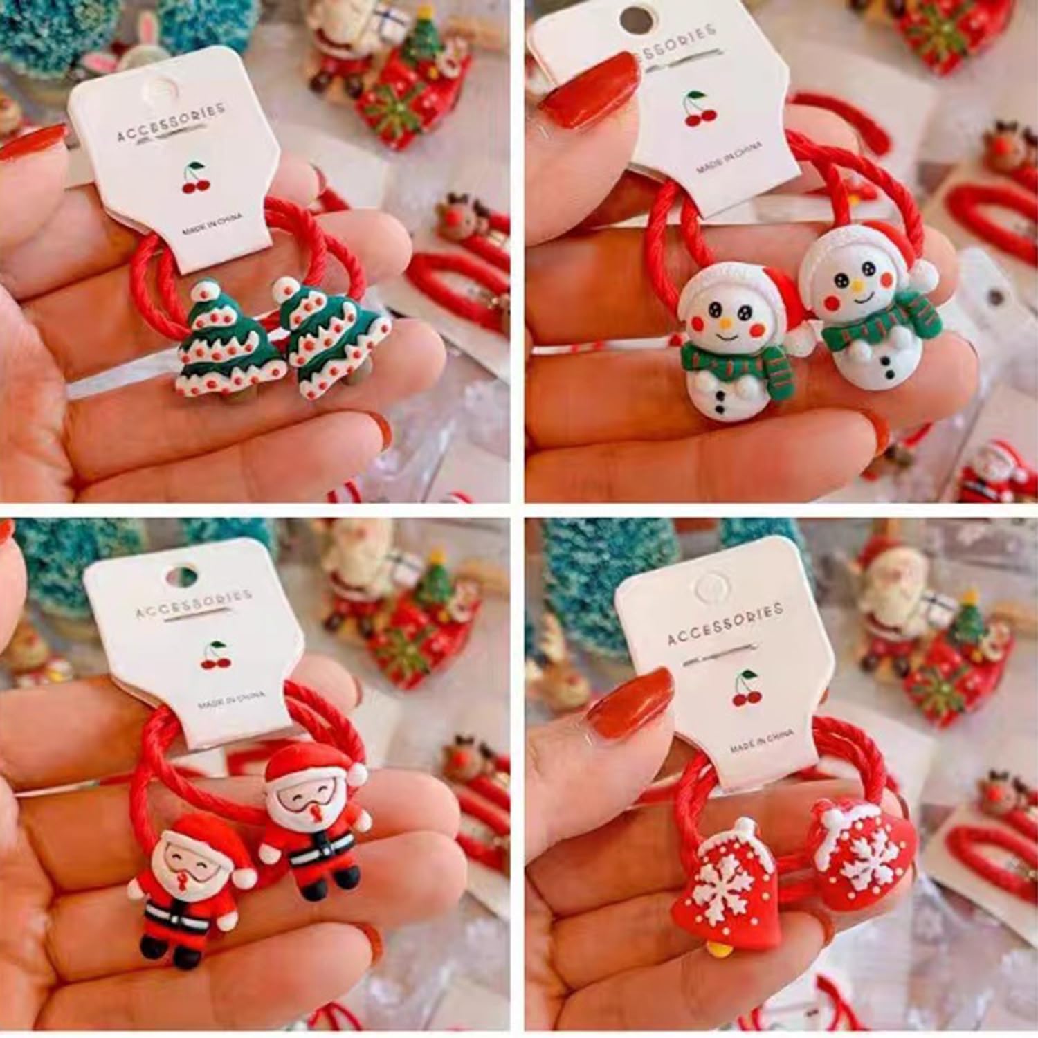 Totelux kids and adults Christmas hair ties for varied styles