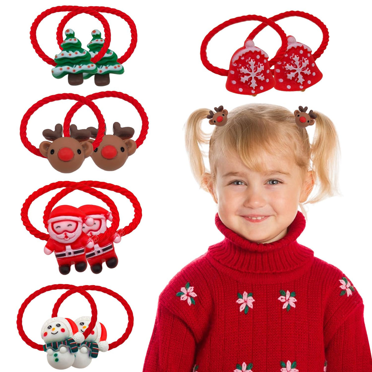 Totelux snowman hair tie design provides cute hold for everyday styles