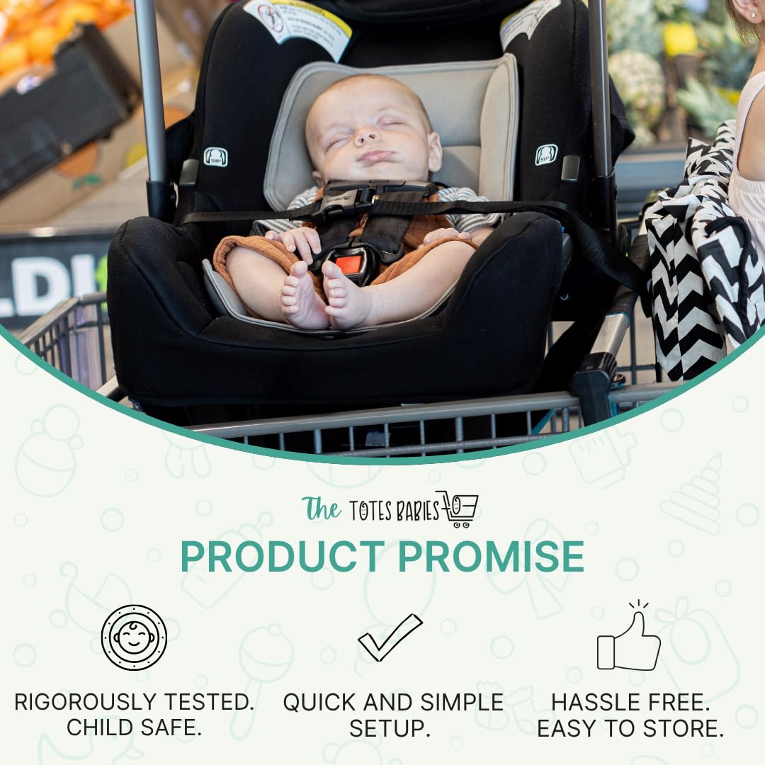 Totes Babies baby snug in cart with hammock design enables hands-free shopping.
