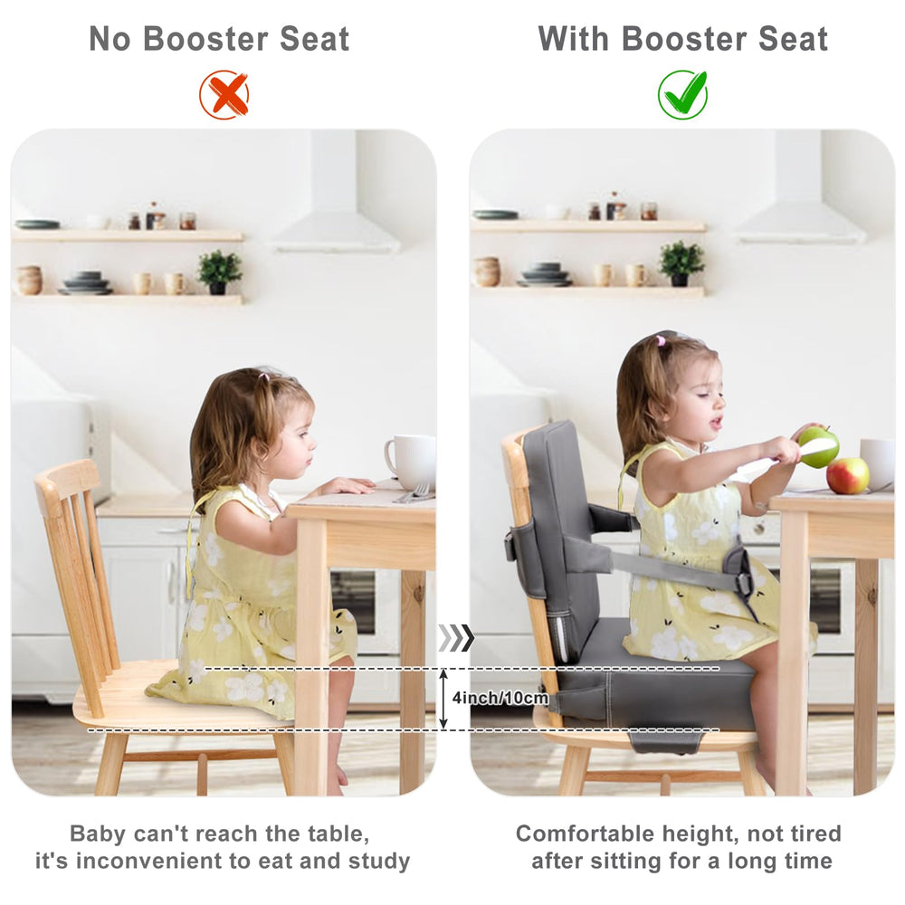 TOTIDYH booster seat backrest helps maintain proper posture during feeding