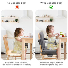 TOTIDYH booster seat backrest helps maintain proper posture during feeding