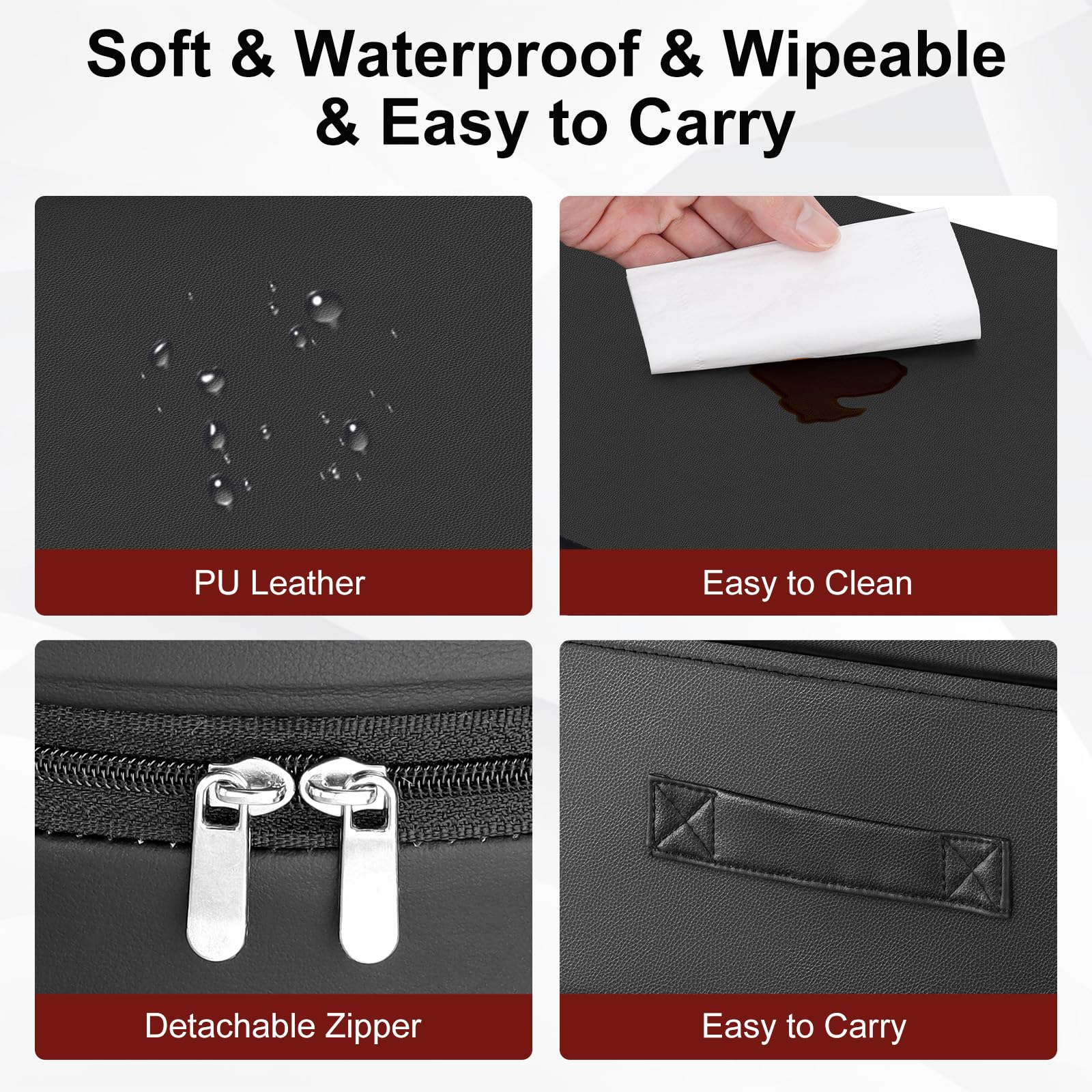 Totidyh booster seat features a zipper for quick installation and removal.