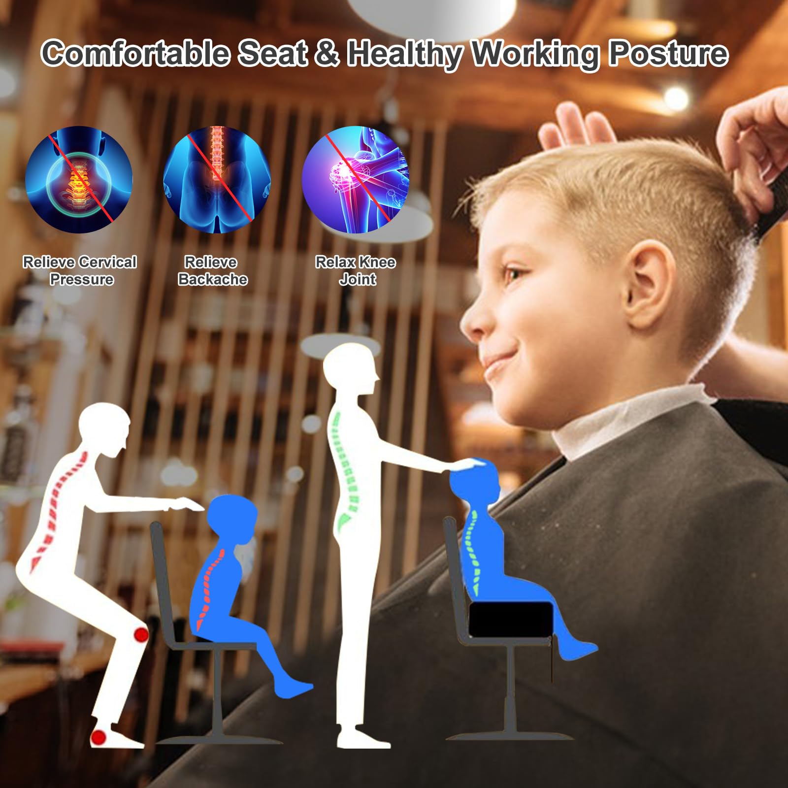 TOTIDYH salon booster seat foam density 45d provides lasting comfort