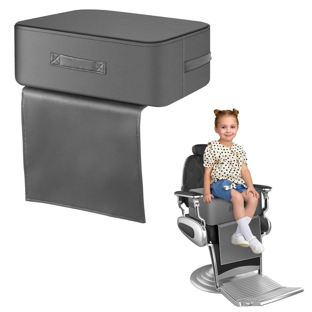 TOTIDYH salon booster seat front view shows large cushion for kids' haircuts