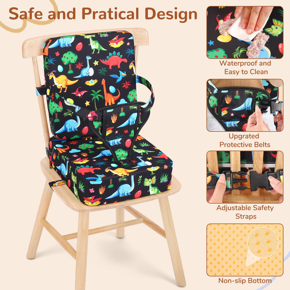 TOTIDYH booster seat with non-slip base stays steady during meals.