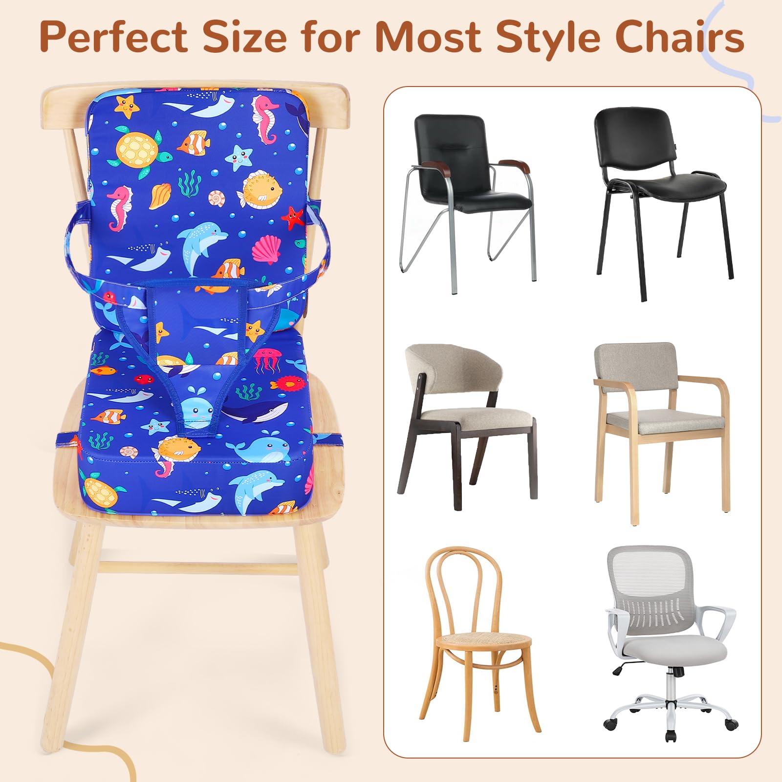 TOTIDYH booster seat is lightweight and portable for travel and restaurants.