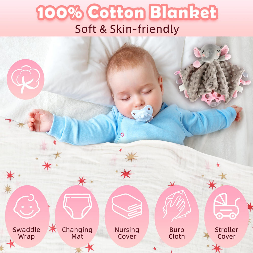 Totiro elephant plush blanket with textured knobs for sensory play