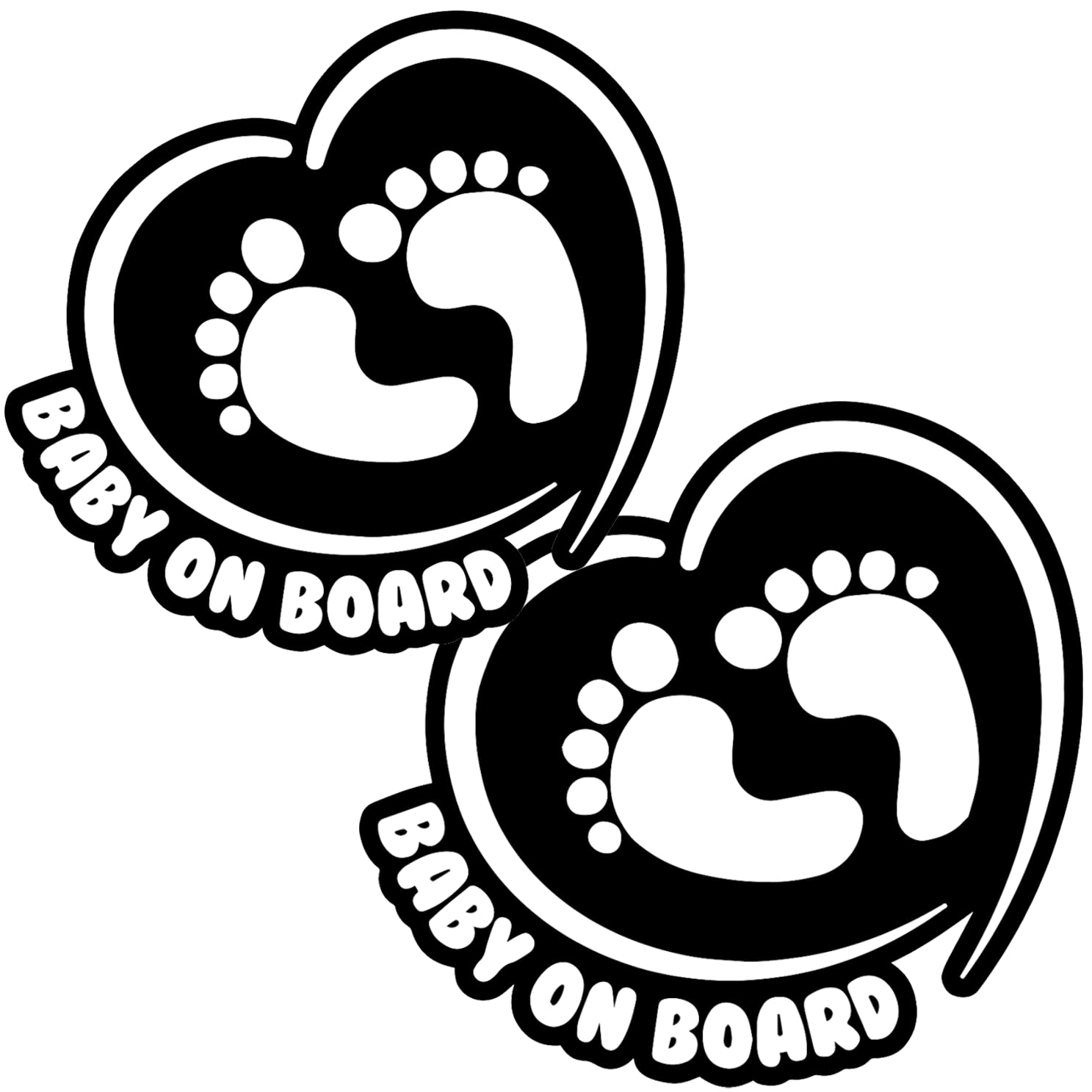 Totomo baby on board sticker on outside window shows visibility and care.