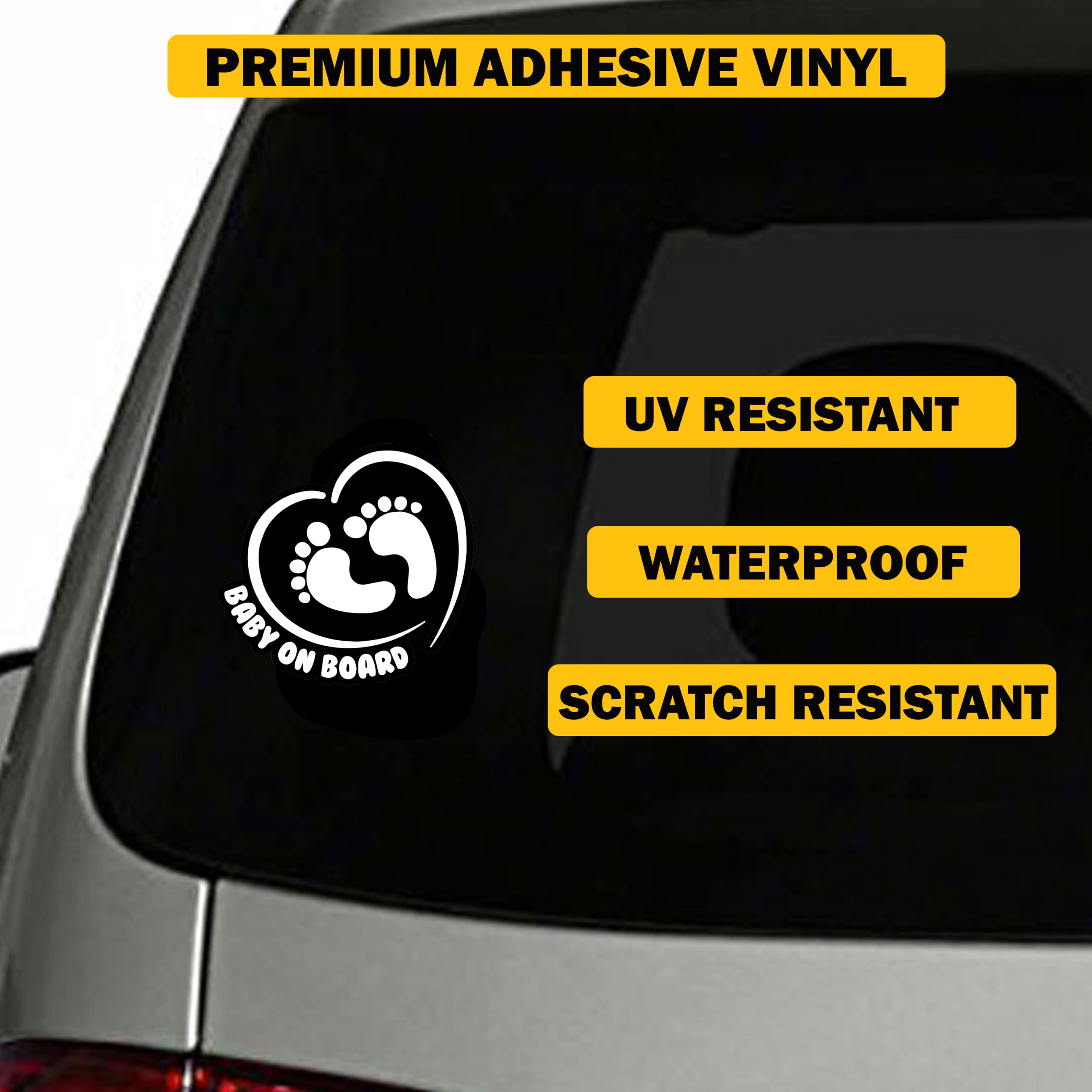 Totomo footprint in heart closeup highlights durable vinyl design.