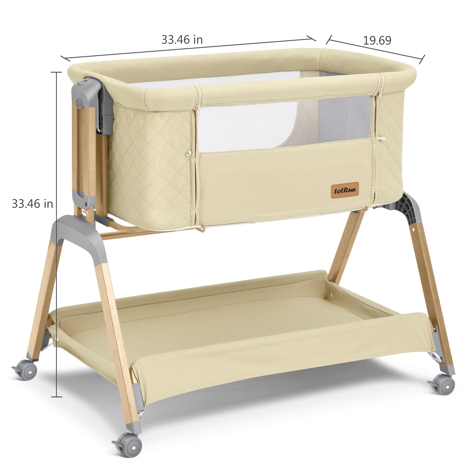 TotRun beige finish complements nursery decor and easy cleaning
