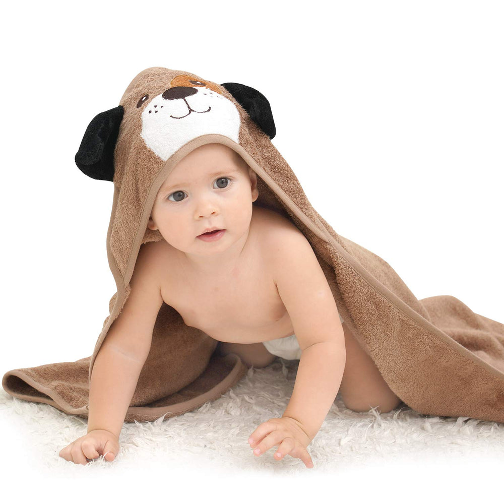 Touchat Baby Hooded Towel with animal hood for cozy bath routine.