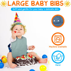 Toulite baby bib enlarged size offers better coverage during meals and drool.