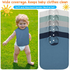 Toulite muslin bibs gentle on skin, ideal for teething infants.