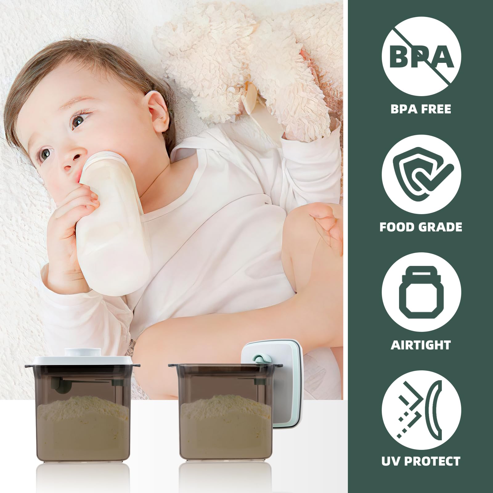 Tourdeus baby formula dispenser with one hand operation for quick feeding
