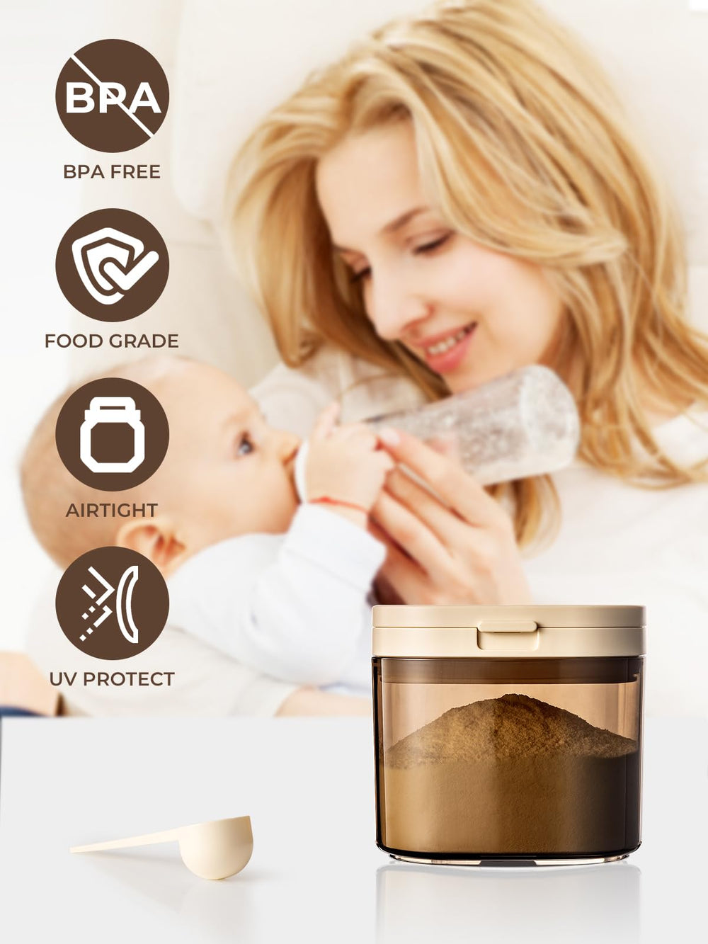Tourdeus 800ml brown container showing rotatable date marker for storage tracking