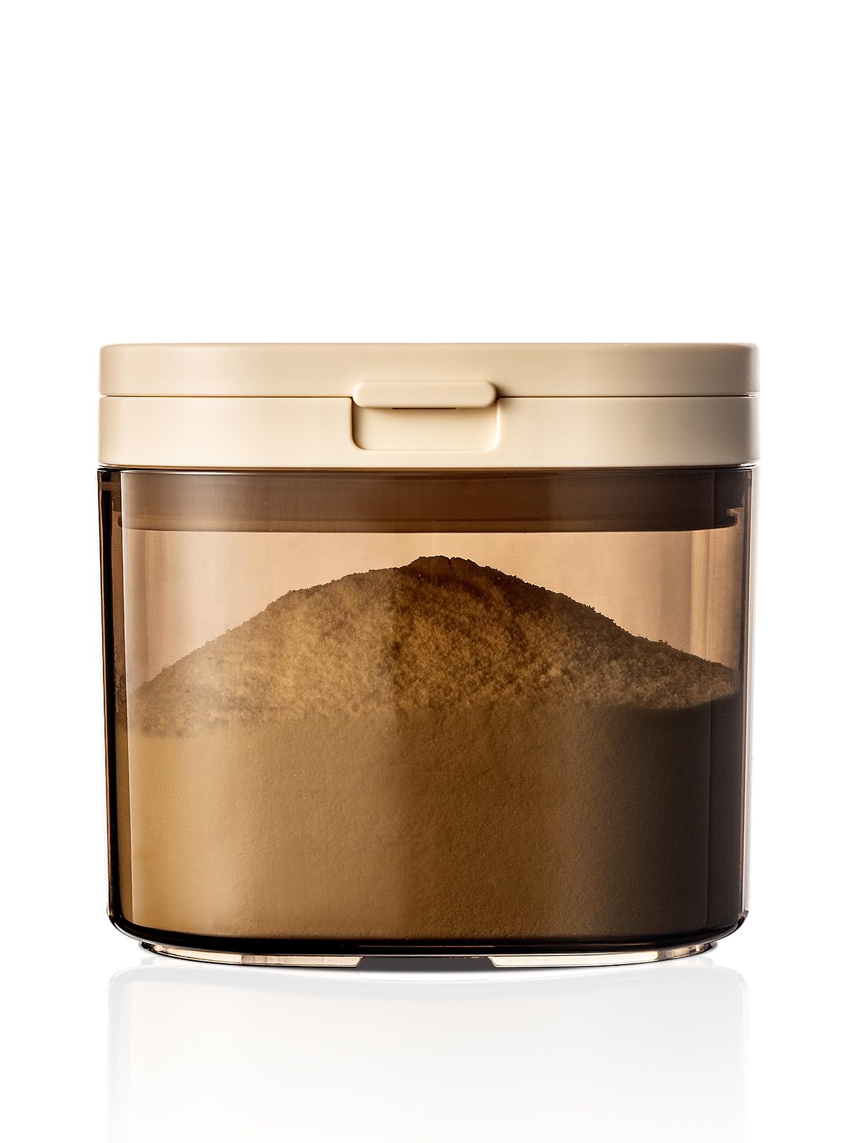 Tourdeus travel formula container with flip-top lid for easy on-the-go feeding